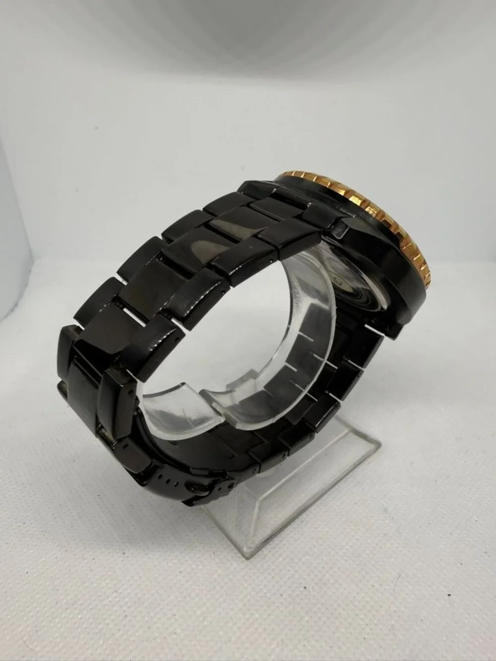 Biden BD014 Men's Chronograph Watch Black Stainless Steel Black & Gold Bezel